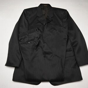 Zandello 44L 36x34 Brown Striped Mens Jacket Pants Suit